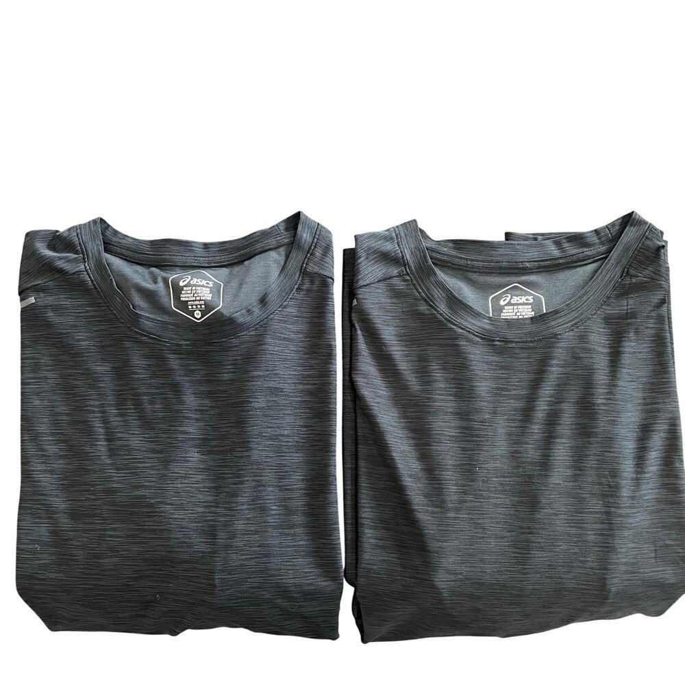 BUNDLE Two Mens Black Short Sleeve Running Workout Moisture Wicking Top Size M